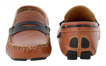 Tan Leather Driving Shoes - STN23542TANOPU
