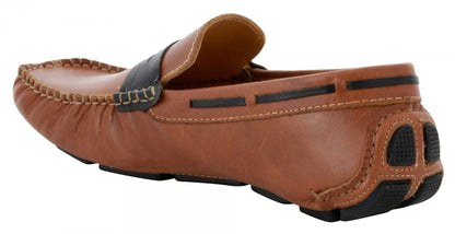 Tan Leather Driving Shoes - STN23542TANOPU