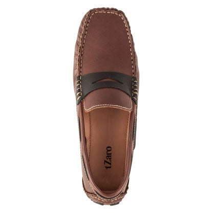Pure Leather Tan Color Driving Shoes - STN23543TANOPU