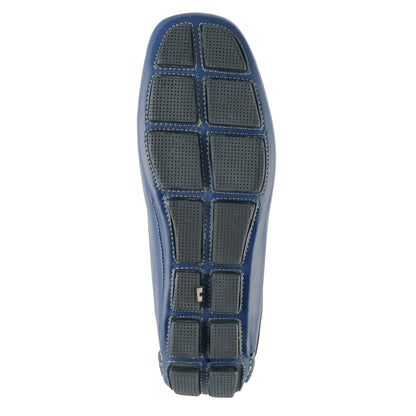 Pure Leather, Moc-toe Construction, Blue Driving Shoe - Saphire, STN2355NVY234