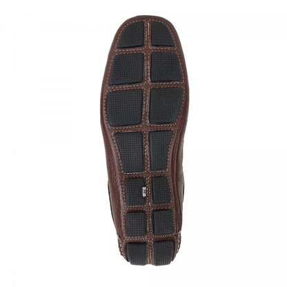 Pure Leather, Moc-toe Construction, Coffee Color Driving Shoe, STN2357CHR34