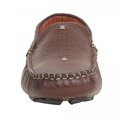 Pure Leather, Moc-toe Construction, Coffee Color Driving Shoe, STN2357CHR34