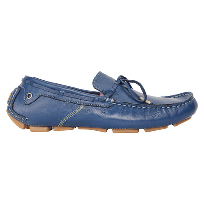 Pure Leather, Moc-toe Construction, Blue Driving Shoe - KNOTTY, STN2358NV09