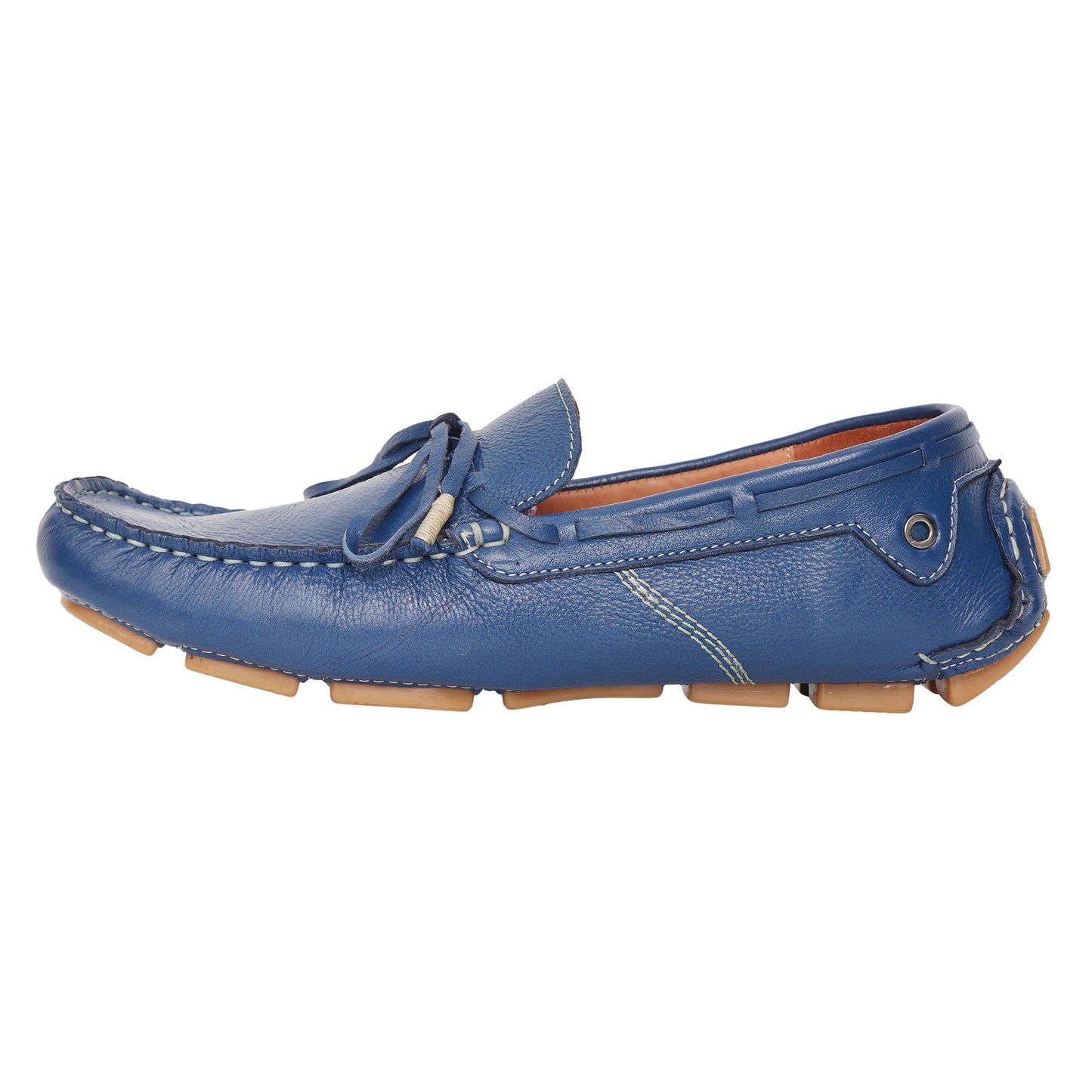 Pure Leather, Moc-toe Construction, Blue Driving Shoe - KNOTTY, STN2358NV09
