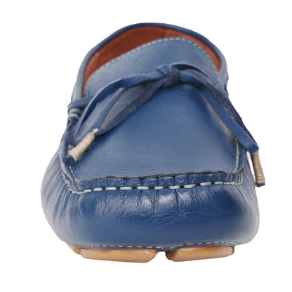 Pure Leather, Moc-toe Construction, Blue Driving Shoe - KNOTTY, STN2358NV09