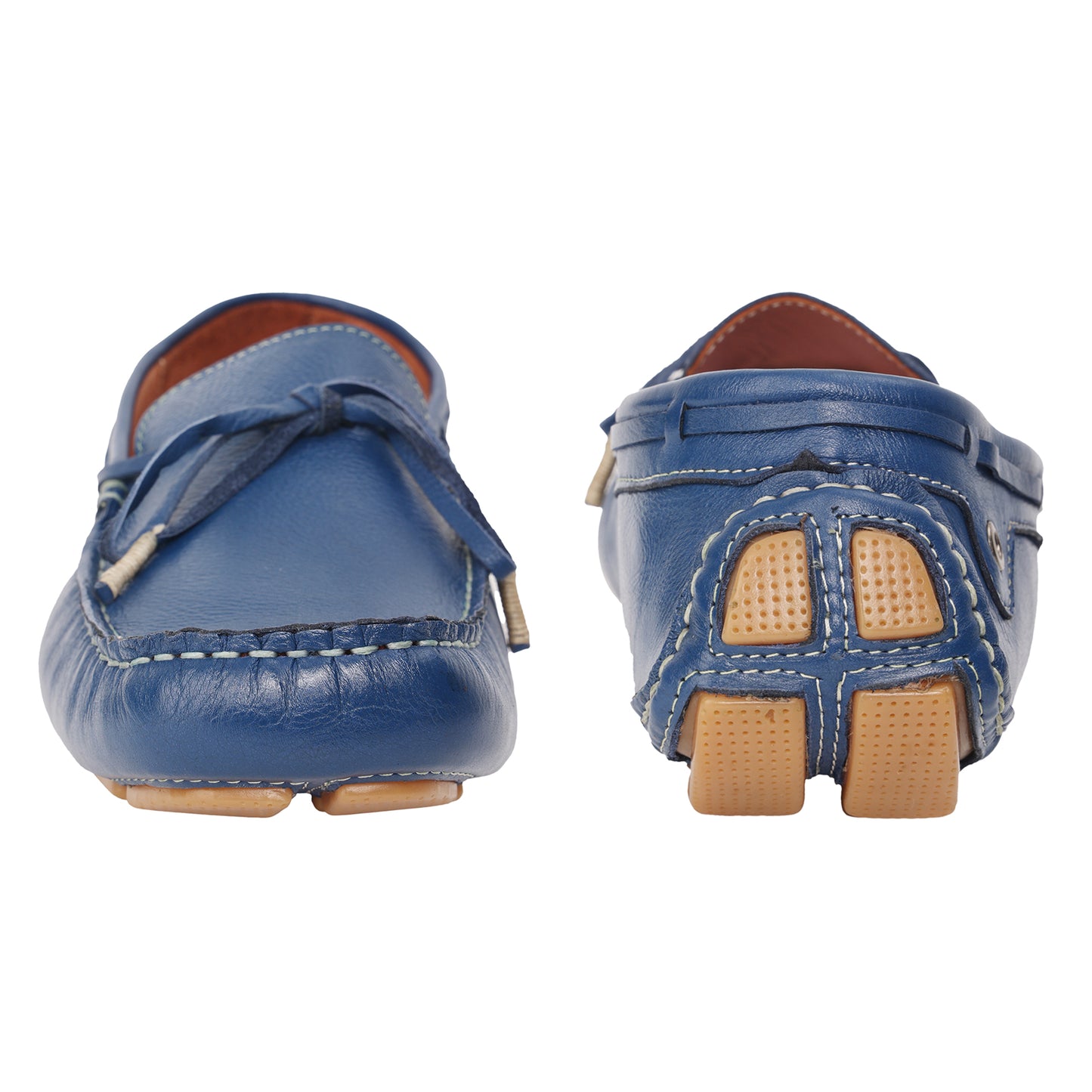 Pure Leather, Moc-toe Construction, Blue Driving Shoe - KNOTTY, STN2358NV09