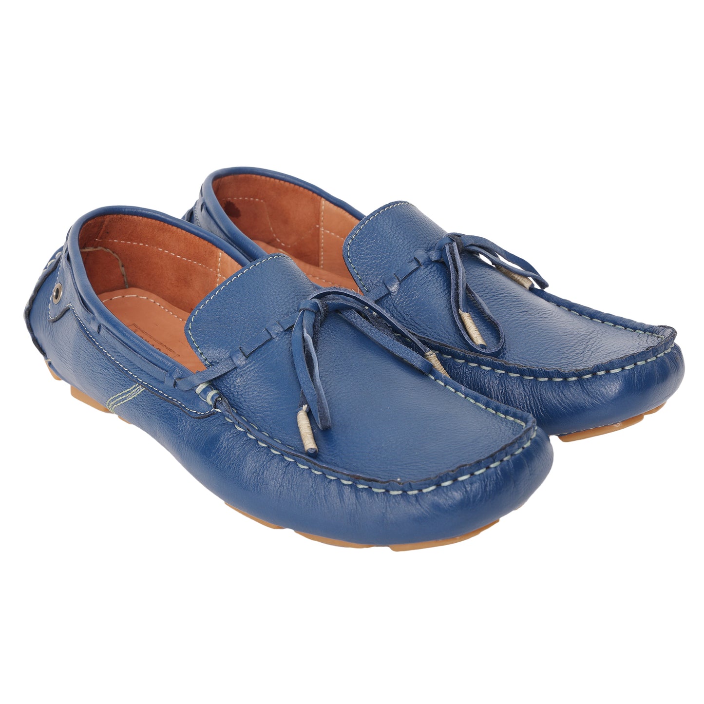 Pure Leather, Moc-toe Construction, Blue Driving Shoe - KNOTTY, STN2358NV09