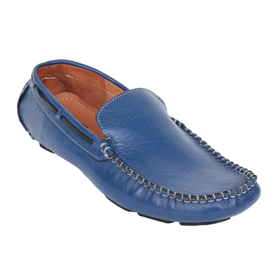 Pure Leather, Moc-toe Construction, Blue Driving Shoe, STN2360BLU49
