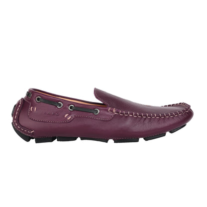 Pure Leather, Moc-toe Construction, Burgundy Color Driving Shoe, STN2361BURG
