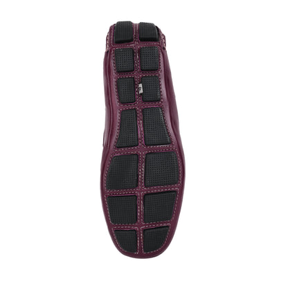 Pure Leather, Moc-toe Construction, Burgundy Color Driving Shoe, STN2361BURG