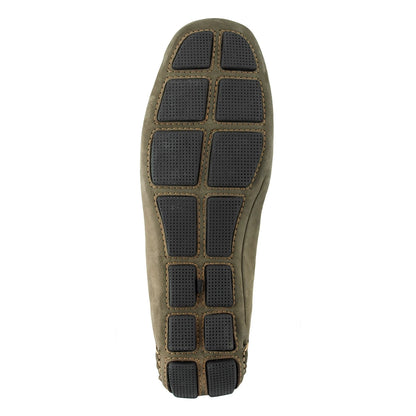 Pure Leather Olive-Green Driving Shoes - STN2347NUOLV