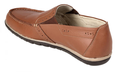 Pure Leather Tan Color Comfortable Loafer - Jhonny (Tan), TP1901PNCHTN