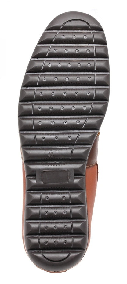 TZARO Leather Tan Brown Color Casual Lifestyle Shoes - Dylan, TP1904SADTN