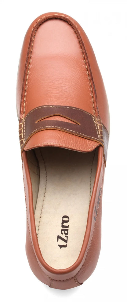 TZARO Leather Tan Brown Color Casual Lifestyle Shoes - Dylan, TP1904SADTN