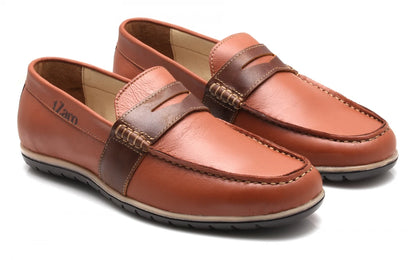 TZARO Leather Tan Brown Color Casual Lifestyle Shoes - Dylan, TP1904SADTN