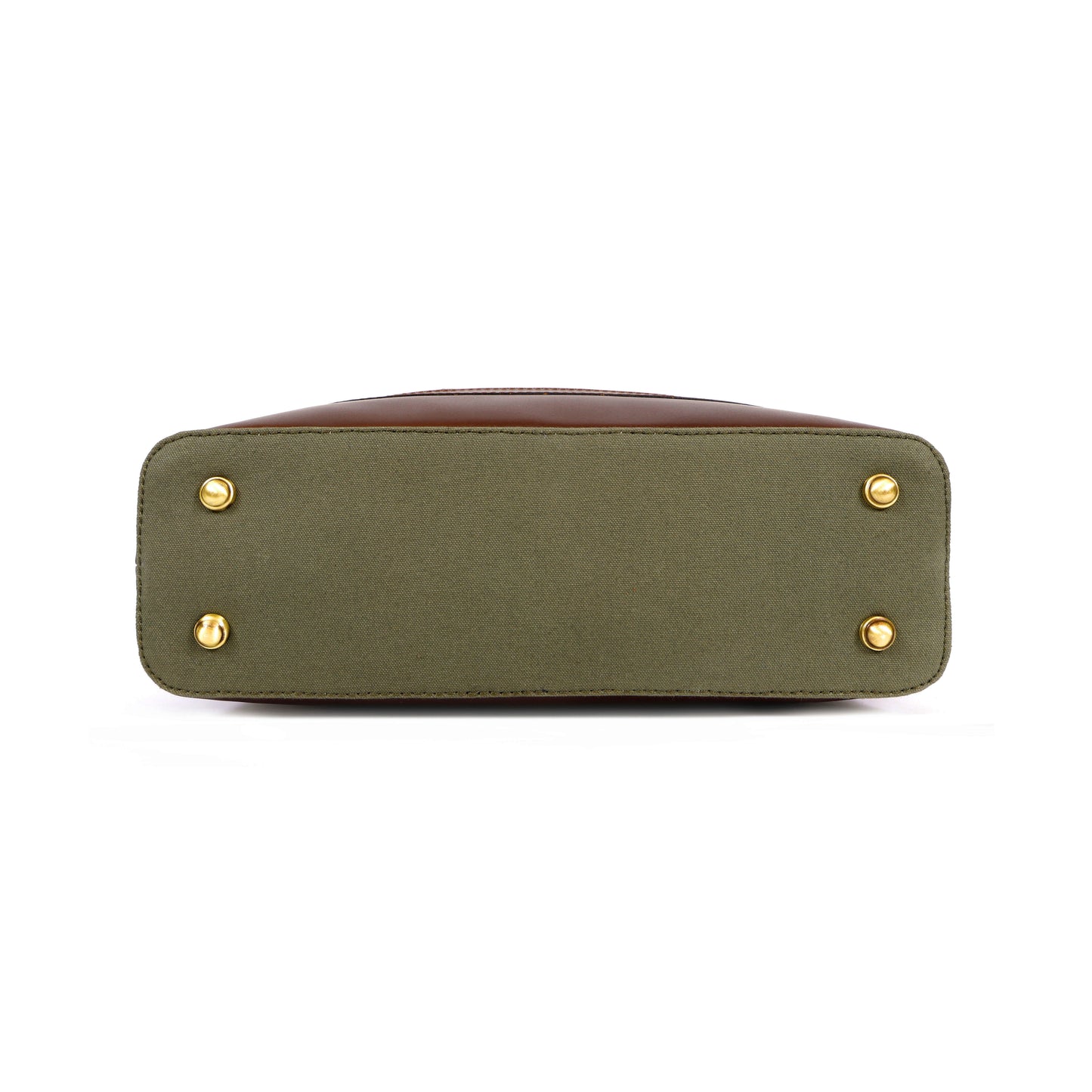 Olive Green Canvas & Pure Leather Tote Bag for Men | TZARO - TZAMBRO714