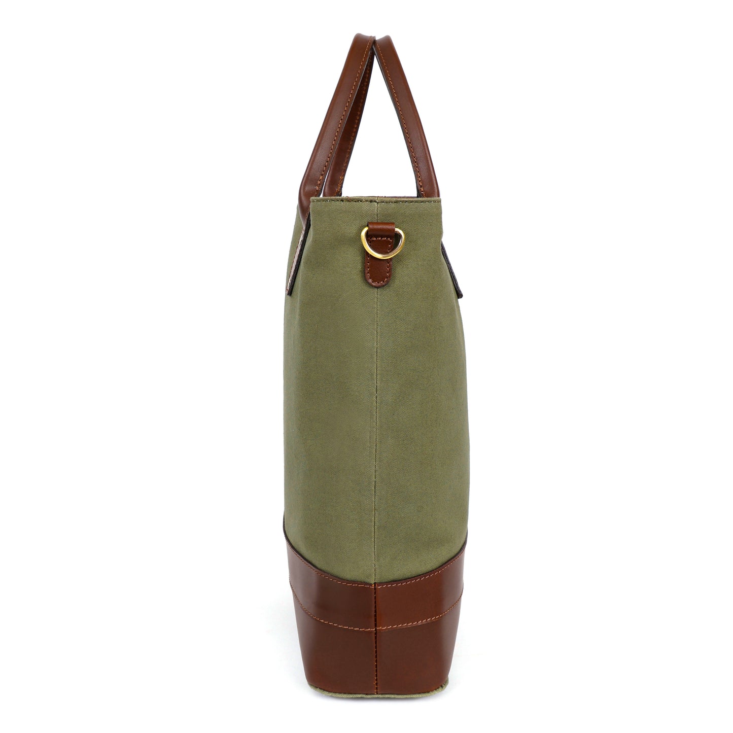 Olive Green Canvas & Pure Leather Tote Bag for Men | TZARO - TZAMBRO714