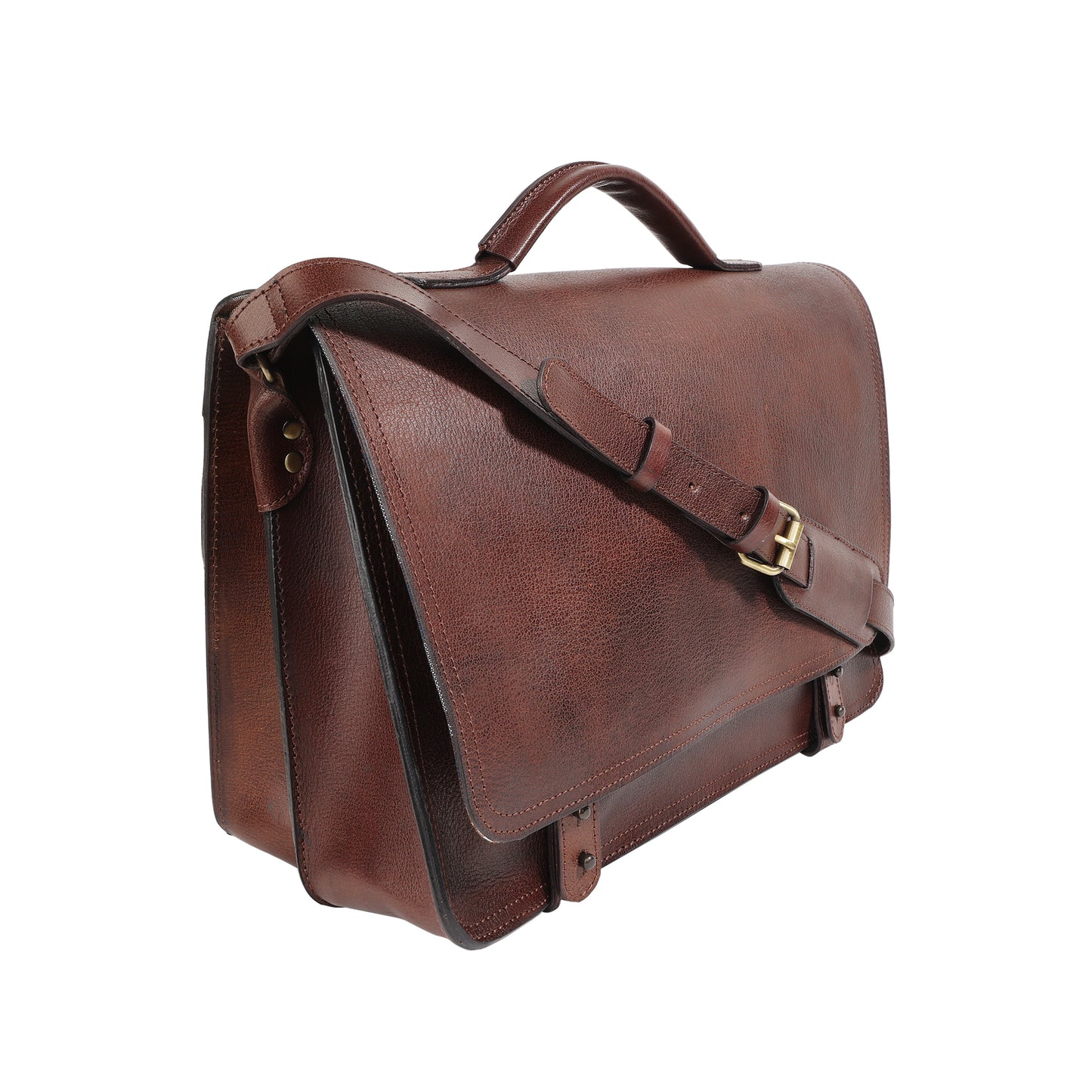 Brown Genuine Leather Messenger Bag for Men | TZARO - TZANM675