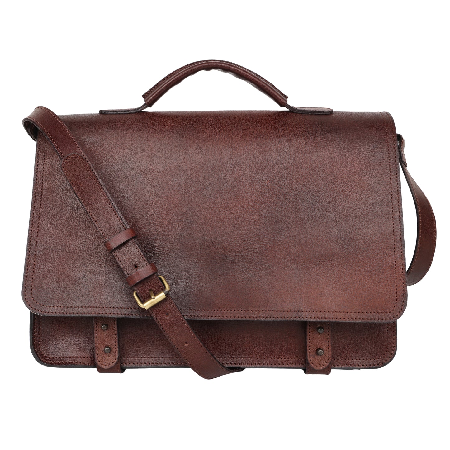 Brown Genuine Leather Messenger Bag for Men | TZARO - TZANM675