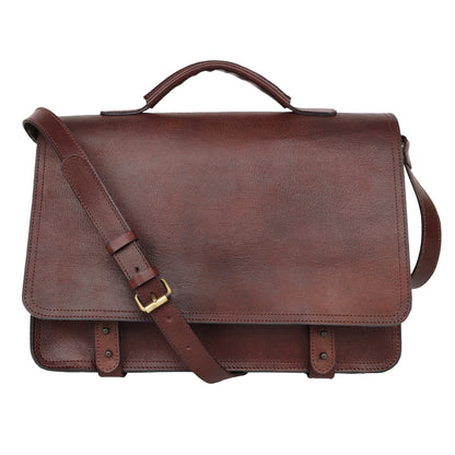 Brown Genuine Leather Messenger Bag for Men | TZARO - TZANM675