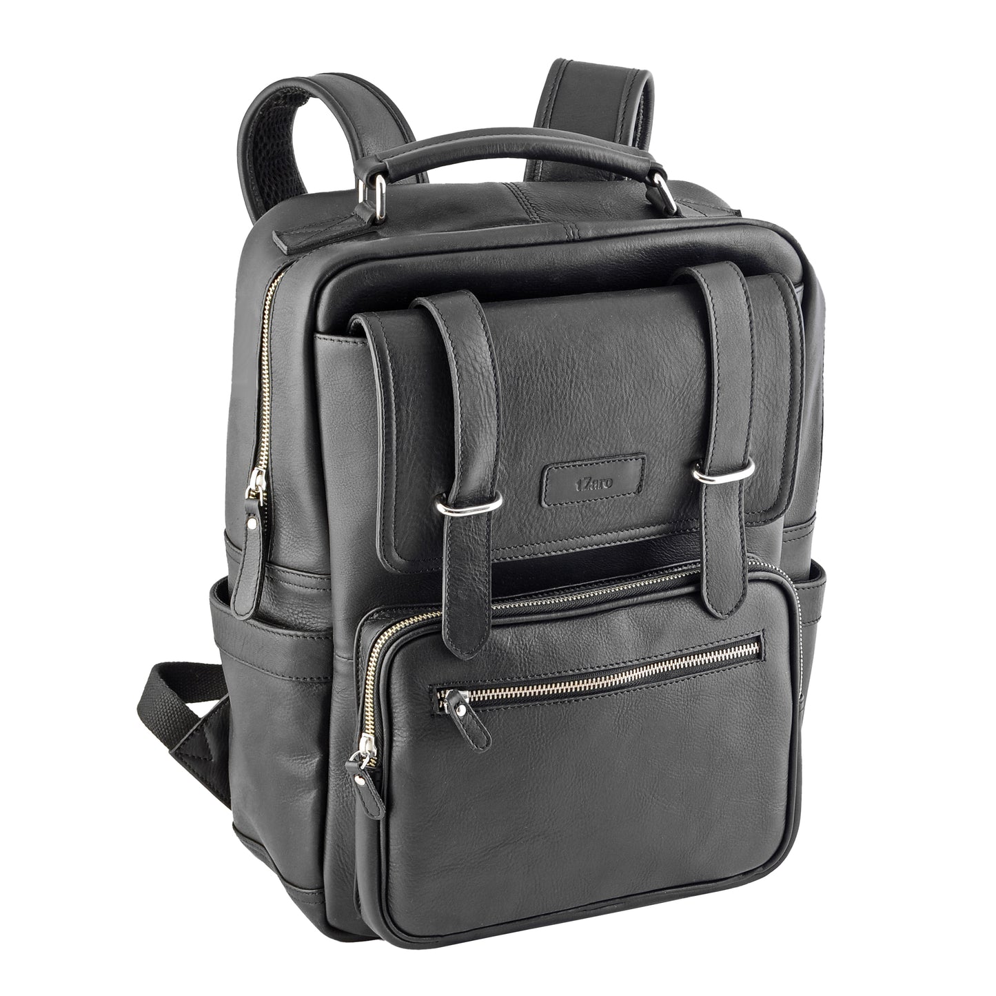 Black Genuine Leather Laptop Backpack for Men | TZARO - TZANMLTH770