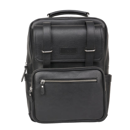Black Genuine Leather Laptop Backpack for Men | TZARO - TZANMLTH770