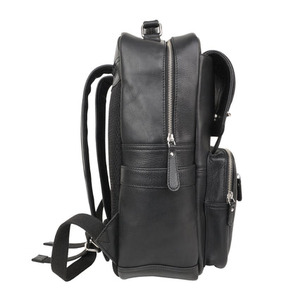 Black Genuine Leather Laptop Backpack for Men | TZARO - TZANMLTH770