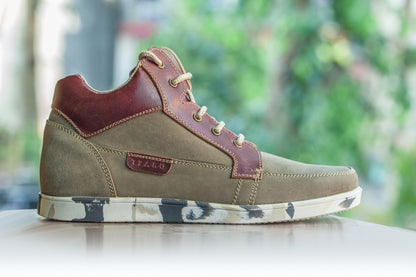 A lifestyle shot of these boots in side view 