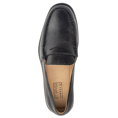 Pure Leather, Super-Light, Black Formal Slip-on Shoes -  TZBL2514MCSG
