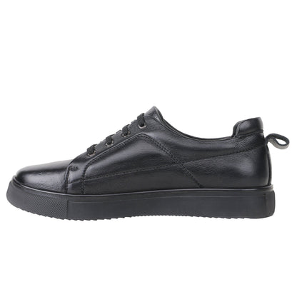 Pure Leather, Light Weight Black Sneakers - Buntikki, TZCRT901BLK