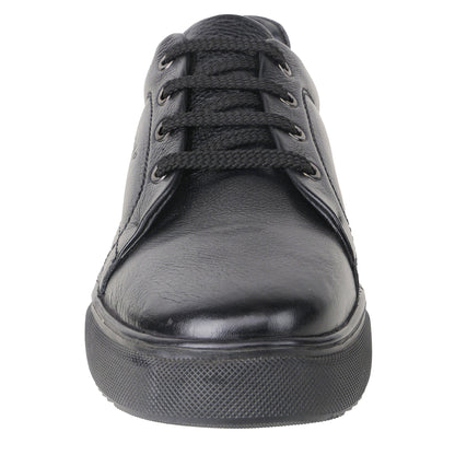 Pure Leather, Light Weight Black Sneakers - Buntikki, TZCRT901BLK