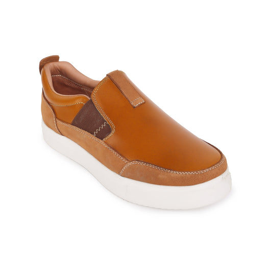 Pure Leather, Light Weight Tan Sneakers - Omura, TZCRT911TAN