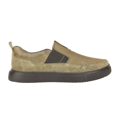 Pure Leather, Light Weight Olive-Green Sneakers - Omura, TZCRT913OLV