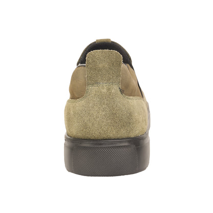 Pure Leather, Light Weight Olive-Green Sneakers - Omura, TZCRT913OLV