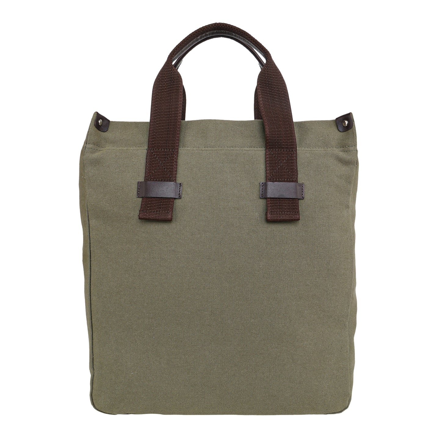 Olive Canvas Tote Bag for Men with Front Pocket & Zip Interior | TZARO - TZGOB719