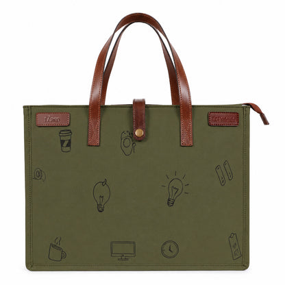 Olive Canvas Laptop Bag for Men | TZARO - TZLNCHOF710
