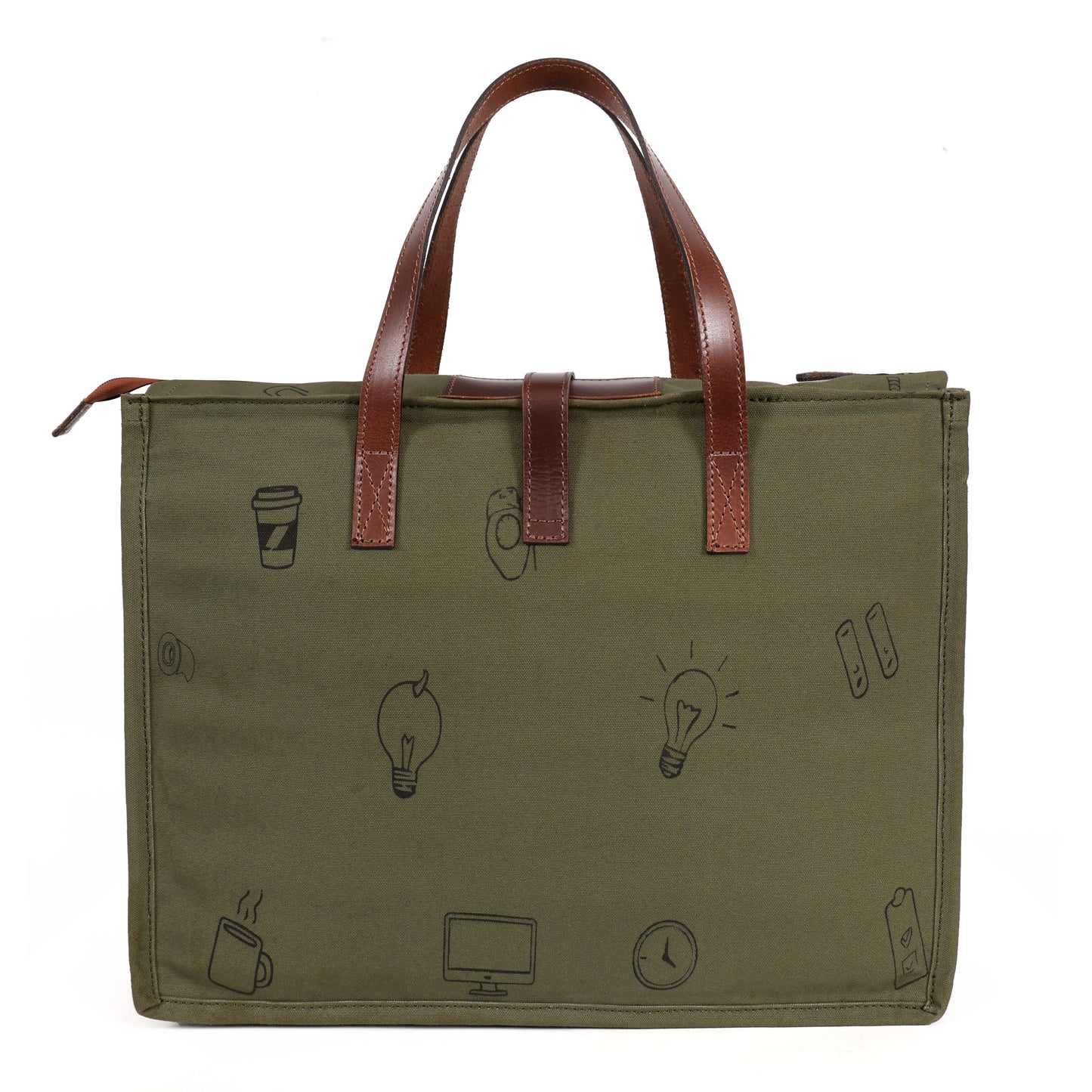 Olive Canvas Laptop Bag for Men | TZARO - TZLNCHOF710