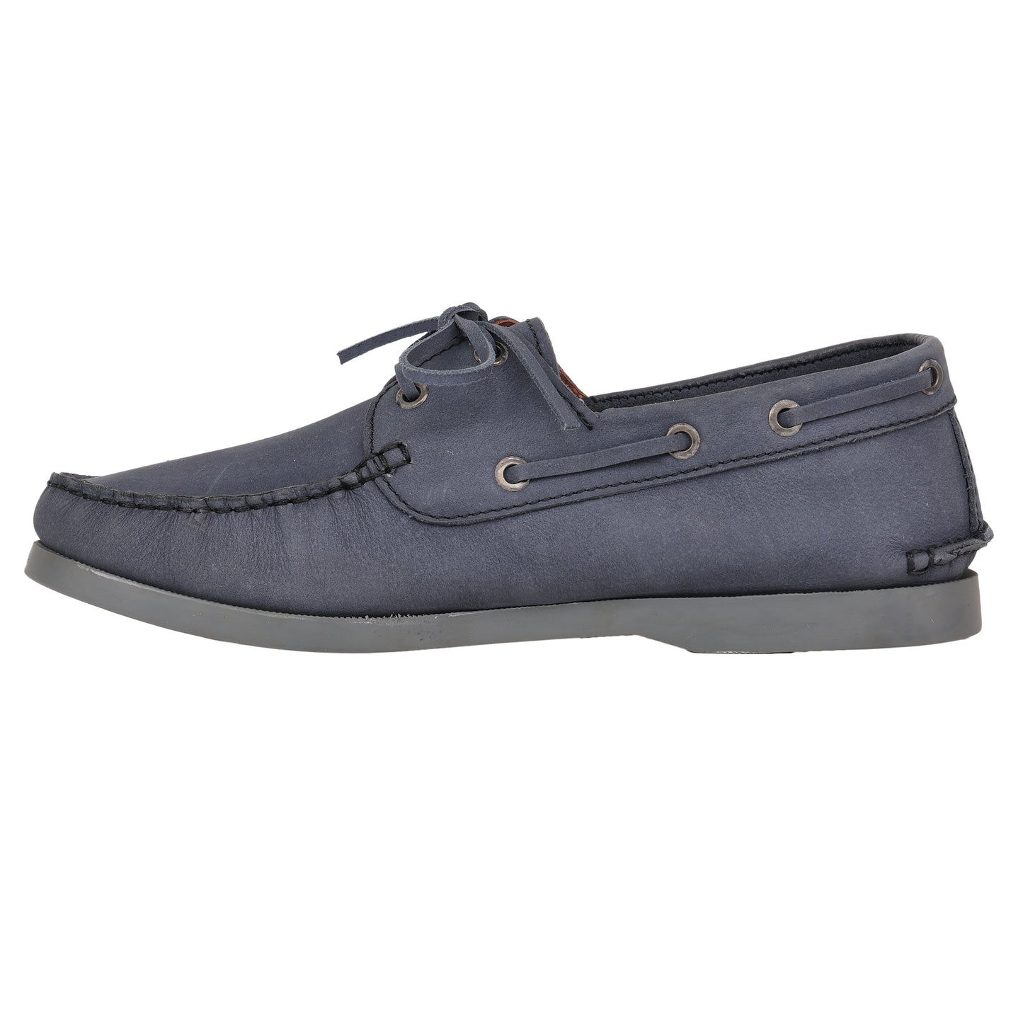 True Moccasin Pure Leather, Navy Blue Boat Shoes - TIMBERNAVY