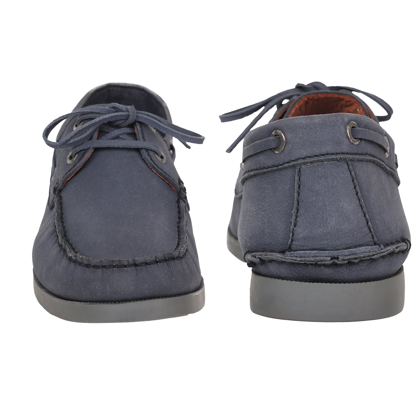 True Moccasin Pure Leather, Navy Blue Boat Shoes - TIMBERNAVY