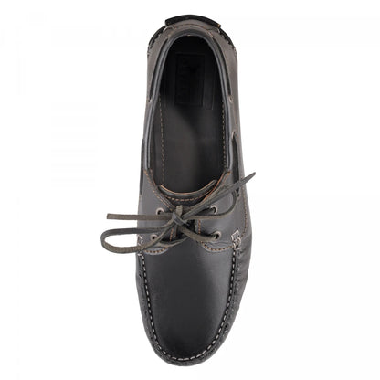 True Moccasin Pure Leather Black Boat Shoes - Timber(Black), TimberBLK