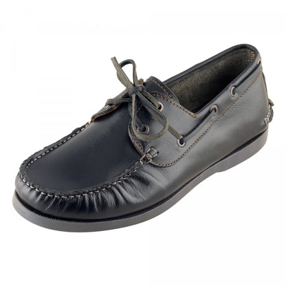 True Moccasin Pure Leather Black Boat Shoes - Timber(Black), TimberBLK