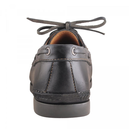 True Moccasin Pure Leather Black Boat Shoes - Timber(Black), TimberBLK