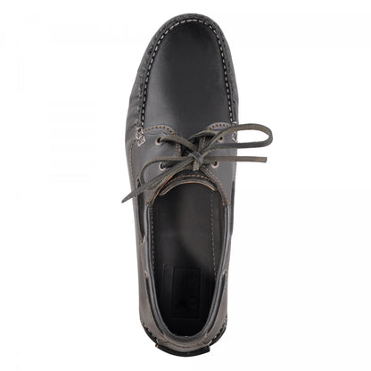 True Moccasin Pure Leather Black Boat Shoes - Timber(Black), TimberBLK
