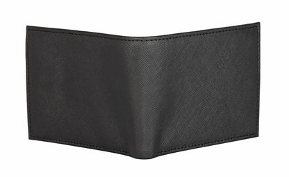 Black Pure Leather Textured Bifold Wallet for Men | TZARO - WLTZPRVDCMB51
