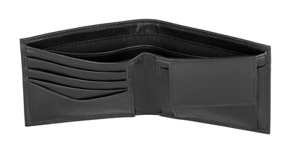 Black Pure Leather Textured Bifold Wallet for Men | TZARO - WLTZPRVDCMB51