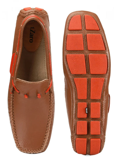 Genuine Leather Tan Driving Shoes  -  ZN2341TANSPRT