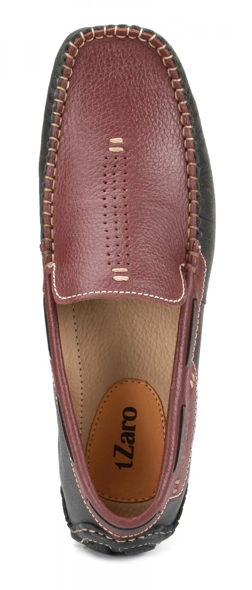 Pure Leather Twin Color Driving Shoes  -  ZN23502MRGRY