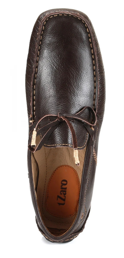 Genuine Leather Chocolate Color  Driving Shoes  -  ZN23B12DKCHC