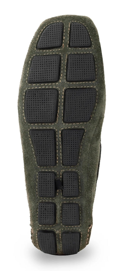 Genuine Leather Olive Driving Shoes  -  ZTN2337OLVBLK