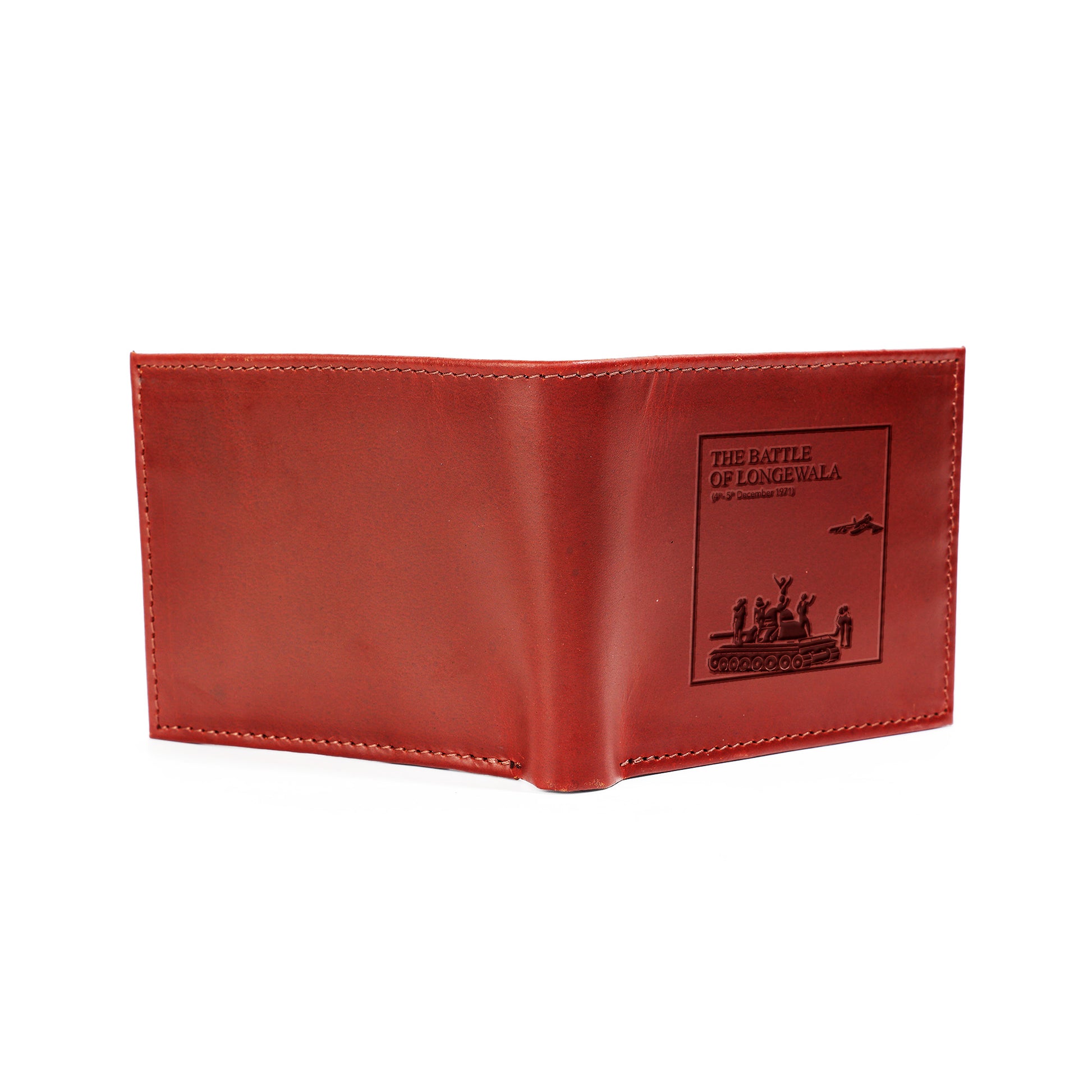 Tzaro Longewala Edition brown leather wallet closed angle view